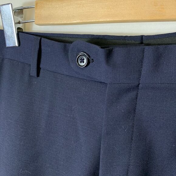 John Varvatos Star USA Navy Blue Wool Flat Front Dress Pants Size 34 X 30 - Picture 5 of 9